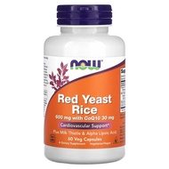 NOW Foods Red Yeast Rice 600 mg with CoQ10 30 mg Veg Capsules