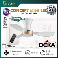 DEKA Fan DEKA CONCEPT MINI LED 34" 3 Blades 14 Speed DC Motor Remote Control Ceiling Fan With Light 