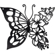 EZ4ENCE Butterfly Decoration Wall Art Bohemian Style Home Decoration Ornaments Metal Flower Bedroom 