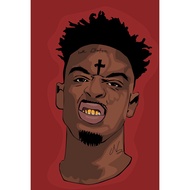 Poster 21savage 21savage Wallpaper Wall Decor Hip hop Hiphop rapper Gift