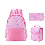 3pcsset Children Unicorn Backpacks with Lunch Box Pencil Case Girls and Boys Printed Cartoon Schoolbags for Kids Back Pack Gift