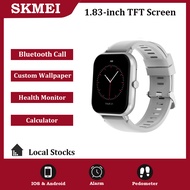 Skmei Smart Watch jam kalkulator Persegi smartwatch sport pria touch screen wanita hp android pintar