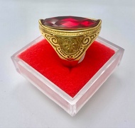 แหวนทอง 18K พลอยทับทิมสีแดง สวยสดใส ไม่ลอก ไม่ดำ ใช้ได้นานเป็นปี รับประกันคุณภาพ ใส่แล้วร่ำรวยๆ