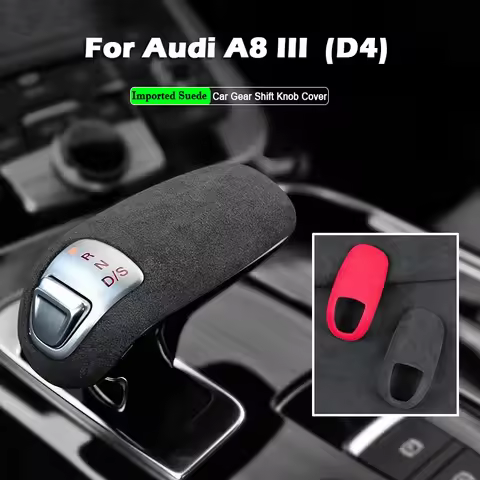 For Audi A8 III D4 2009-2017 Suede Car Wrapping Gear Shift Knob ABS Trim Cover Sticker Decoration Au