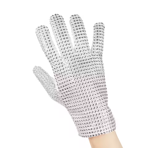 Punk prop Dance party Glove impersonator Michael Jackson with Rhinestones Halloween Birthday