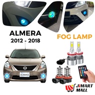 NISSAN ALMERA FOG LAMP LED BULB RGB Remote Color Lampu Spotlight Sport Light Mentol Kereta H8 H11