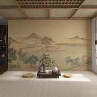 Wallpaper 8d Three-Dimensional Song's Aesthetics Landscape Background Wall Cloth Living Room Decorat