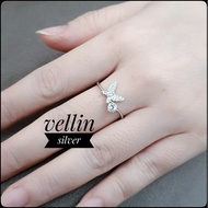 925 Sterling Silver Women's Ring with White Gold Plating - 925 Butterfly Silver Ring