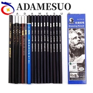 ADAMESUO 12Pcs Sketch Pencils 3B 4B 5B 6B Professional Art Stationery Art Student Black Pencils Scho