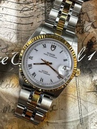 🌈🌈新貨返啦🌈🌈Tudor Prince Oyster Date 74033 連原裝Tudor金鋼帶 👔🖤原裝白羅馬面 34mm 淨錶🖤狀態一流👍🏻👍🏻VU1280（旺角店）