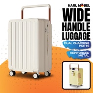 Luggage 20 Inch Wide handle Luggage Usb Travel Suitcase Cabin Luggage Bag With Cup Holder Front Open