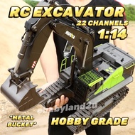 RC Excavator HUINA 1593 2.4Ghz 22 Channel Scale 1/14 Alloy Metal Remote Control Excavator