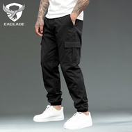 EAGLADE Jogging Sweat Cuffed Jogger Pants for Men Tracksuit Man Trousers WQ0046 in Black E05