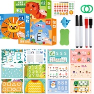 Control Pen Book Shape Math Match Focus Training Workbook Children Montessori Drawing Toy Early E