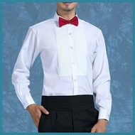 Bridegroom Shirt Men Office Shirt Men's Formal Dress Shirt Winged Collar Long Sleeve Solid Color Sin