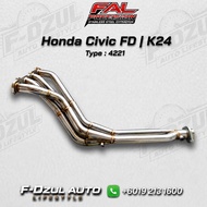 FAL Precision Honda Civic FD K24 4221 Stainless Steel Extractor