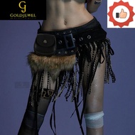 [MDJ]  Faux Fur Splicing Belts,  Chic Mini Bag Belt, Wen Fashion Gyaru Trendy Design Plush Waist Bel