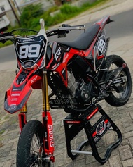 decal sticker crf 150l fullbody merah hitam keren