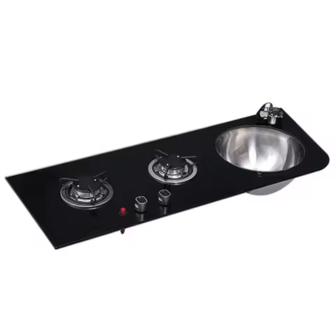 RV camper small size with sink integrated stainless steel double burner gas stove GR-B219 Gas stove