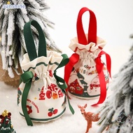 SSUNSHINE Christmas Gift Bag, with Doll Printing Christmas Eve Gift Box, Velvet Canvas Gift Handbag