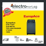 EuropAce ETW 7100V GUN METAL TOP LOAD WASHER  3 TICKS 10KG