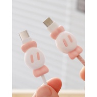 2 Pack Cute Silicone Cable Protector for iPhone & Type-C Charging Cord, 3D Design Charger Saver Acce