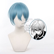 Misscoo Anime BLUE LOCK Yo Hiori Cosplay Wig Hiori Yo Short Bule Heat Resistant Fiber Hair