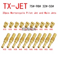 รถจักรยานยนต์หัวฉีด jets 10 pcs/20 pcs series lot คาร์บูเรเตอร์ main jet และ pilot jets สำหรับ PWK (KOSO OKO) PE (NSR KX80 KX100 KX125) PZ (CG125-250 TXM125 155 250 ATC200X AKT150) CVK (5 มม.) ชุดซ่อมคาร์บูเรเตอร์