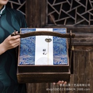 HY💕 Chinese Style Retro Wood Portable Box Mid-Autumn Festival Dragon Boat Festival Gift Box Double-Layer Moon Cake Zongz