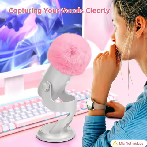 Mic Foam Cover for Blue Yeti Microphone,Mic Foam Cover with Furry Windscreen Muff Windshield for Zea
