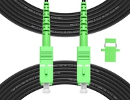 Fibergaga-10M(33ft) SC/APC to SC/APC Outdoor Fiber Optic Cable, Simplex Single Mode Fiber, OS2 Fiber