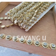 （ by meter ) Big Diamond silver / gold trim / lace/ hantaran lace/ dulang deco/ home decoration lace