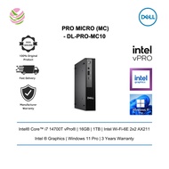 Dell Pro Micro (MC) Desktop PC (QCM1250/ i714700T/ 16GB/ 1TB/ W11P) DL-PRO-MC10
