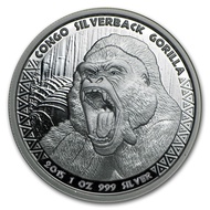 2015 Scottsdale Mint Congo Silverback Gorilla 1 oz .999 Silver Coin (Prooflike) 1oz