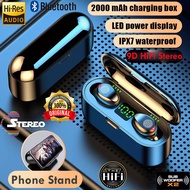 TWS F9 Earphones Bluetooth V5.0 Stereo Sound 9D Hifi Wireless Touch Control Headphones LED Display W