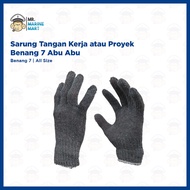 CH7 Grey Work Gloves 7 Thread Grey Handyman Gloves