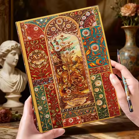 B5 Size, 164 Pages, Vintage Floral Pattern Hardcover Watercolor Sketchbook, Includes Drawing Paper, 