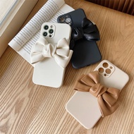 Luxury Leather 3D Bow Camera Protection Soft Case for iphone 11 12 Pro Max MiNi X XR XS 7 8 plus 6S 