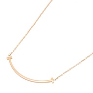 【二手】蒂芙尼 T 字微笑Smile項鍊，頸圍 40.5/45.5 厘米，K18PG（Smile金）