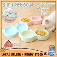 CATQUEEN Pets Eco PP Pet Double Food Feeder Bowl Bekas Makanan Air Kucing Haiwan