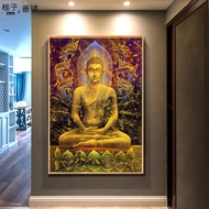 Golden Buddha Canvas Painting Meditation Buddha Poster Modern Buddhist Decoration Home Decoration Wa