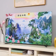 电视罩新款新中式电视机罩电视罩布高档开机不取电视机罩防尘罩套New Wall-mounted TV Cover26.3.12