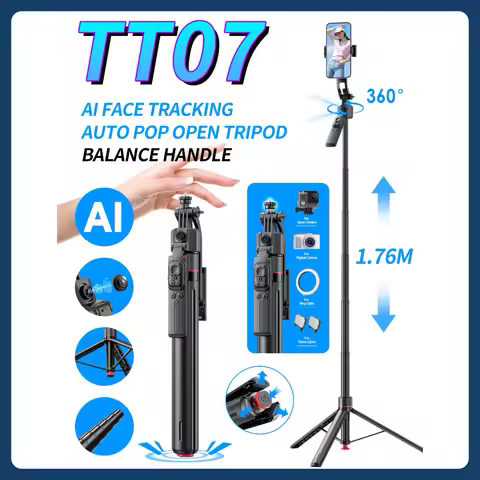 69" Telescopic Selfie Stick 360° Rotation AI Face Tracking Hanheld Gimbal for Camera Smartphone Auto