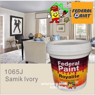 1065J SAMIK IVORY 1L ( 1 LITER ) FEDERAL ROYALITE PAINT - INTERIOR EMULSION PAINT / Cat Rumah Dalam 