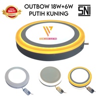 LAMPU DOWNLIGHT LED 24W OUTBOW PUTIH BIRU 18W + 6W 2 WARNA PANEL DAK COR BULAT KOTAK TEMPEL HIAS