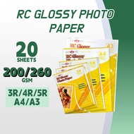 CUYI RC High Glossy Photo Paper 260Gsm A4 / 3R / 4R / 5R Size
