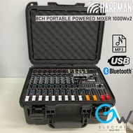 [+48V Phantom Power] Harpman HPPM838PRO 8 Channel 500W x 2 Powere Mixer with Digital Effects & Bluet