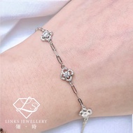 ［Real Moissanite］Can Pass Diamond Test 18K Gold Three Four-Leaf Clover Bracelet MB011 Moissanite Bra