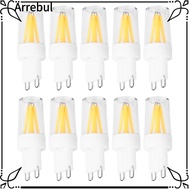 ARREBUL 10pcs G9 LED Bulb, AC220V 2W G9 Light Bulb, Durable COB Filament Warm White G9 Base Bulb Hot