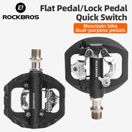 ROCKBROS Cleats Pedal Self-Locking Sealed Bearing Nylon Flat Pedal Ultralight Dual Purpose MTB Pedal